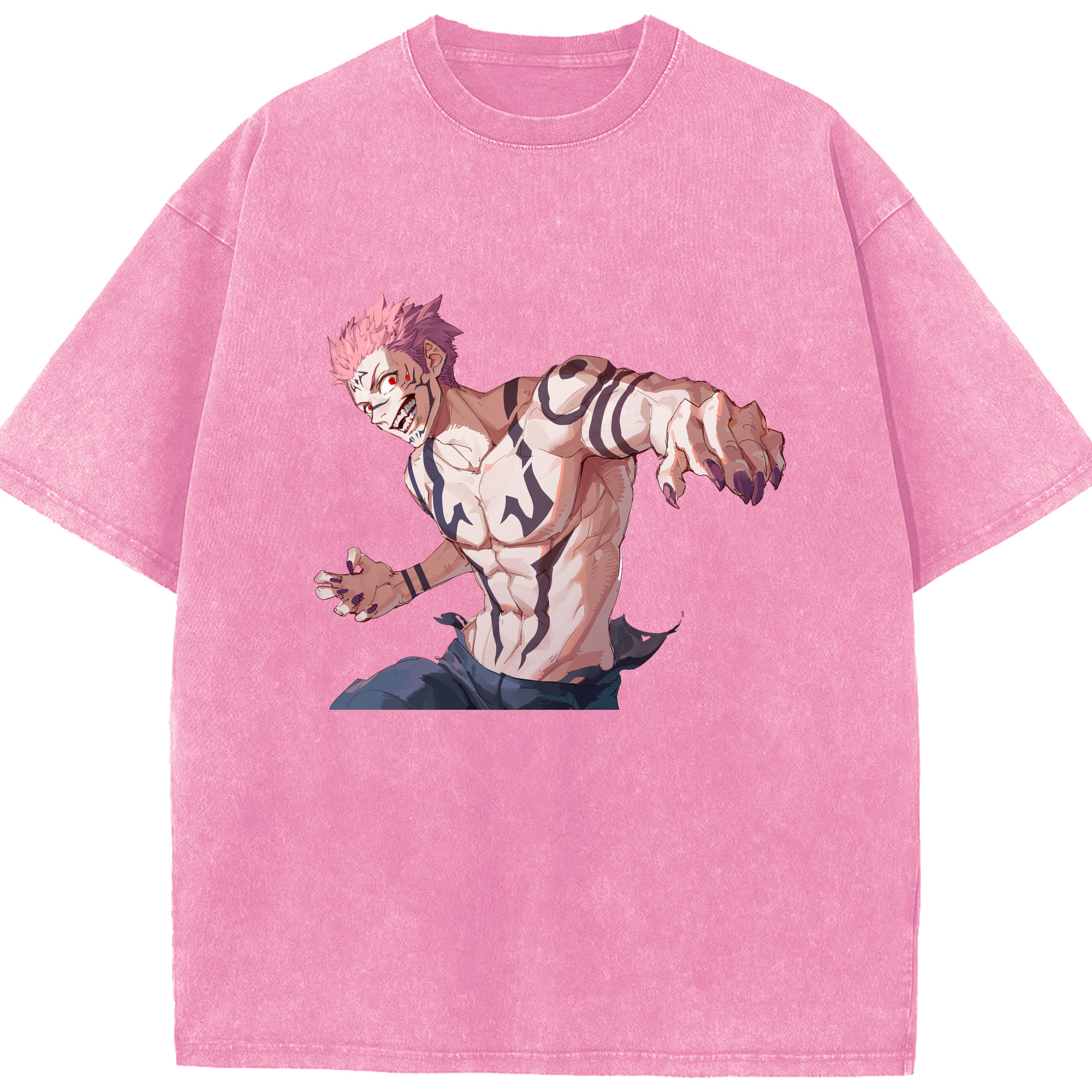 （画像用） 呪術廻戦 Jujutsu Kaisen 綿100% ヴィンテージ風 半袖Tシャツ（フロントプリント）